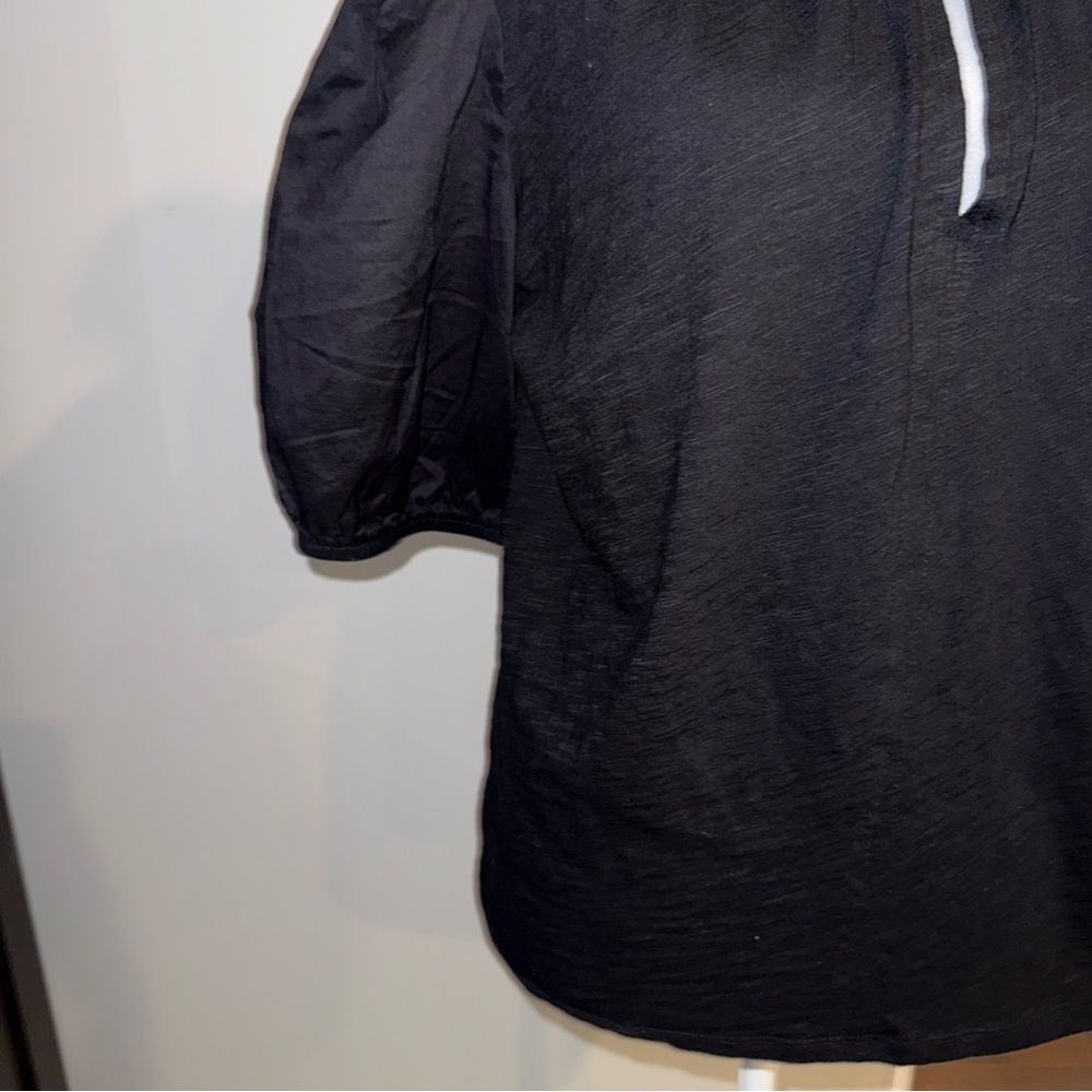 Old navy woman’s Puff-Sleeve Blouse Sz medium‎  black New NWT - Picture 12 of 14